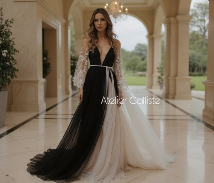 FEDRA black and white dress - Atelier Calliste