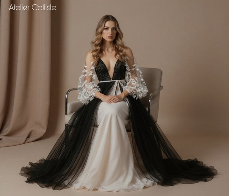 FEDRA black and white dress - Atelier Calliste