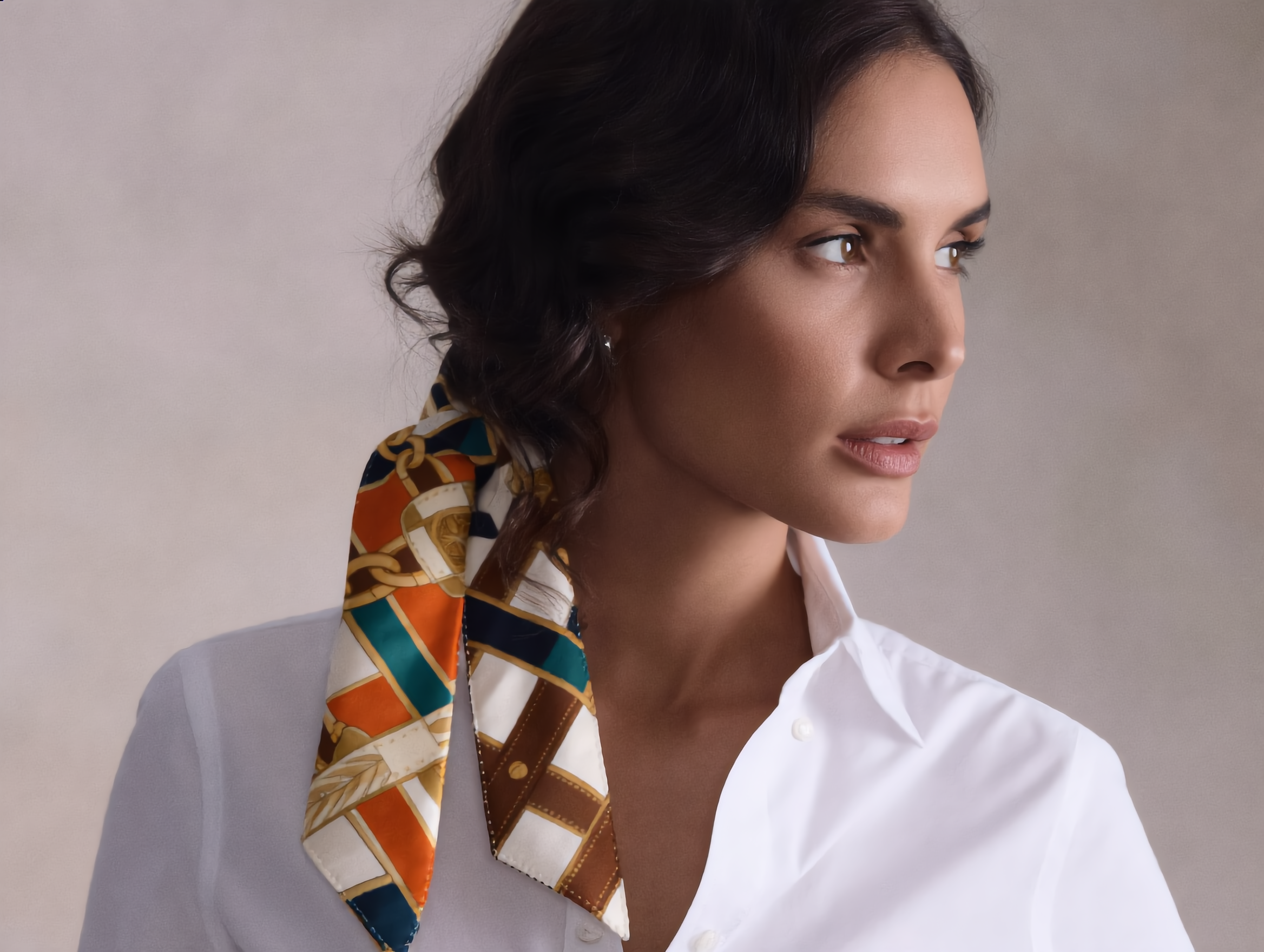 Petra Kara Limited  "Revolution Edition" 100% Silk Twilly Scarf Chains - Atelier Calliste