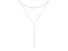 Elegant double-layer pearl Y necklace for brides featuring freshwater pearls and silver accents, by PM Atelier.