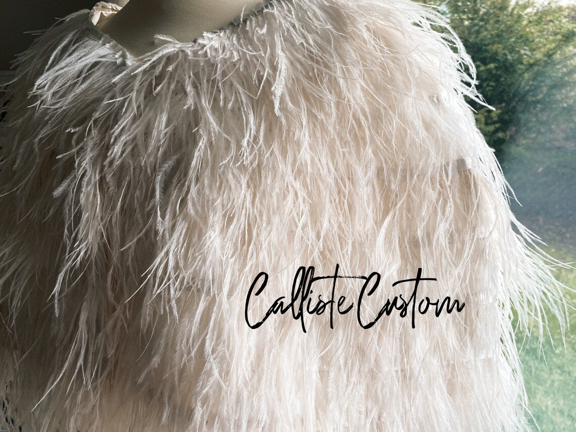 Ostrich Bolero Cape - Atelier Calliste