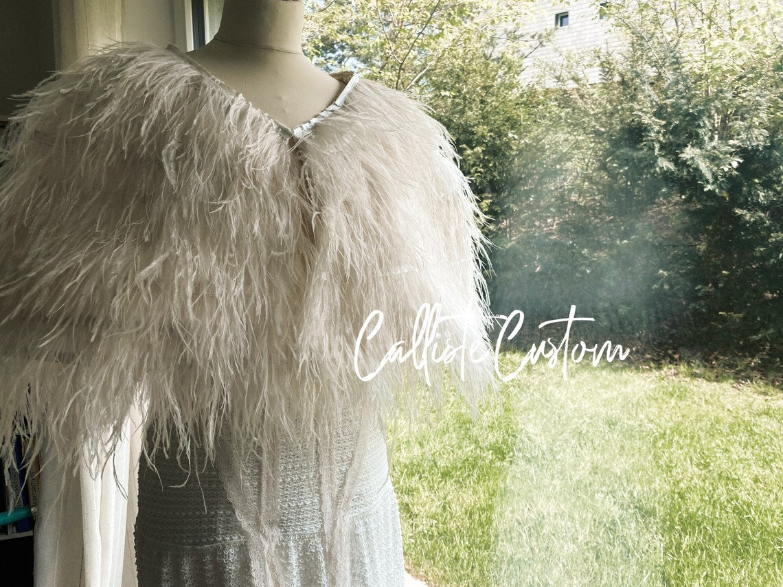 Ostrich Bolero Cape - Atelier Calliste