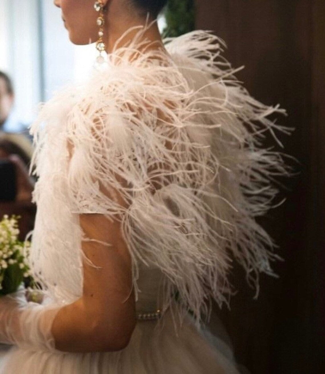 Ostrich Bolero Cape - Atelier Calliste