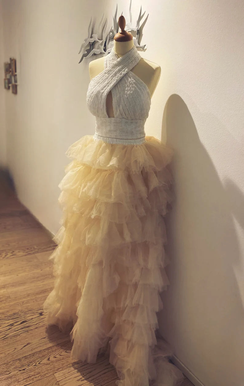 SEXY SWAN ruffle dress - Atelier Calliste