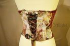 Flower Blossom oil painting top from Atelier Calliste, showing vibrant floral artwork on a fitted top in size S to XXL.