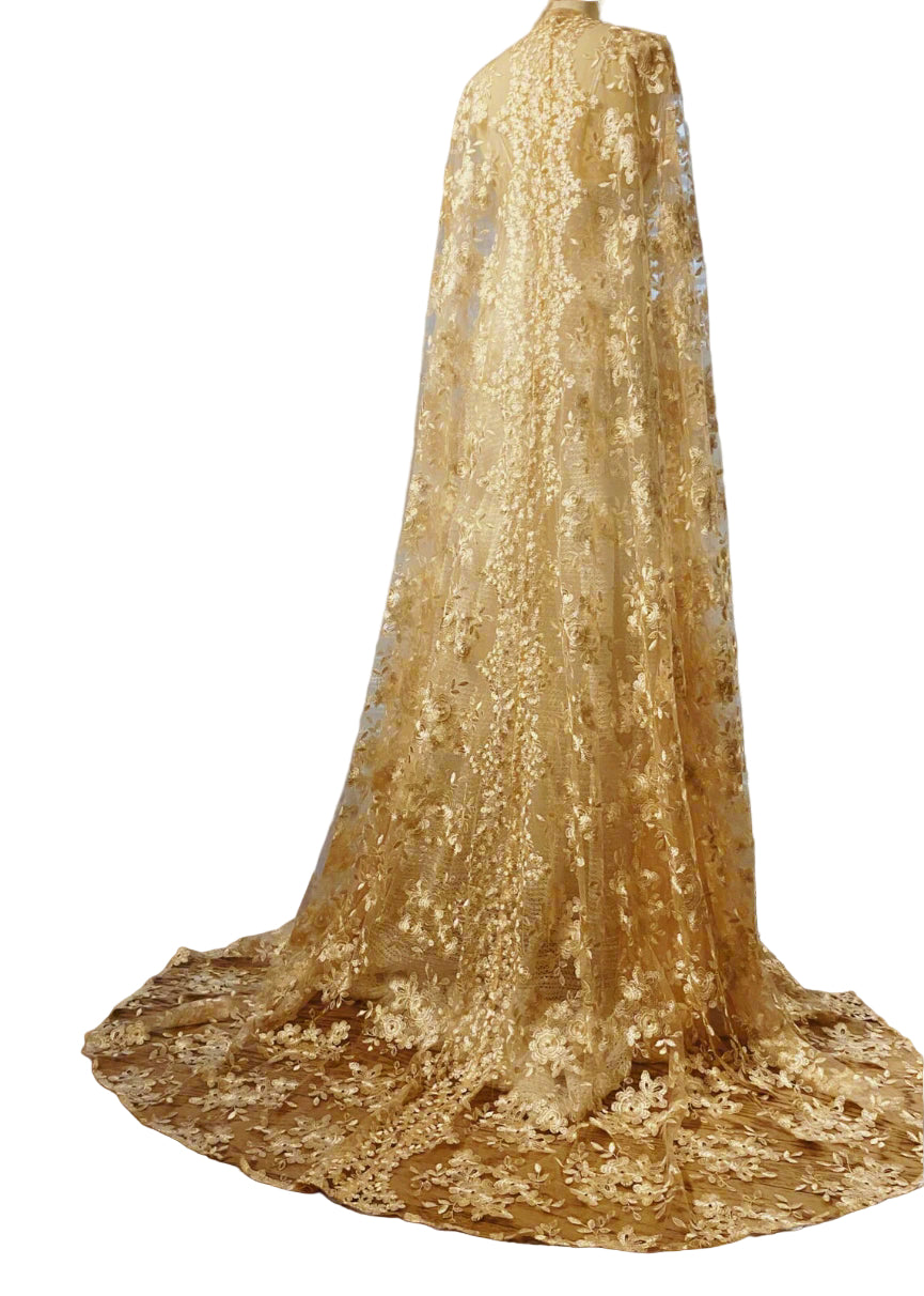 Dramatic Vintage Lace Cape - Atelier Calliste