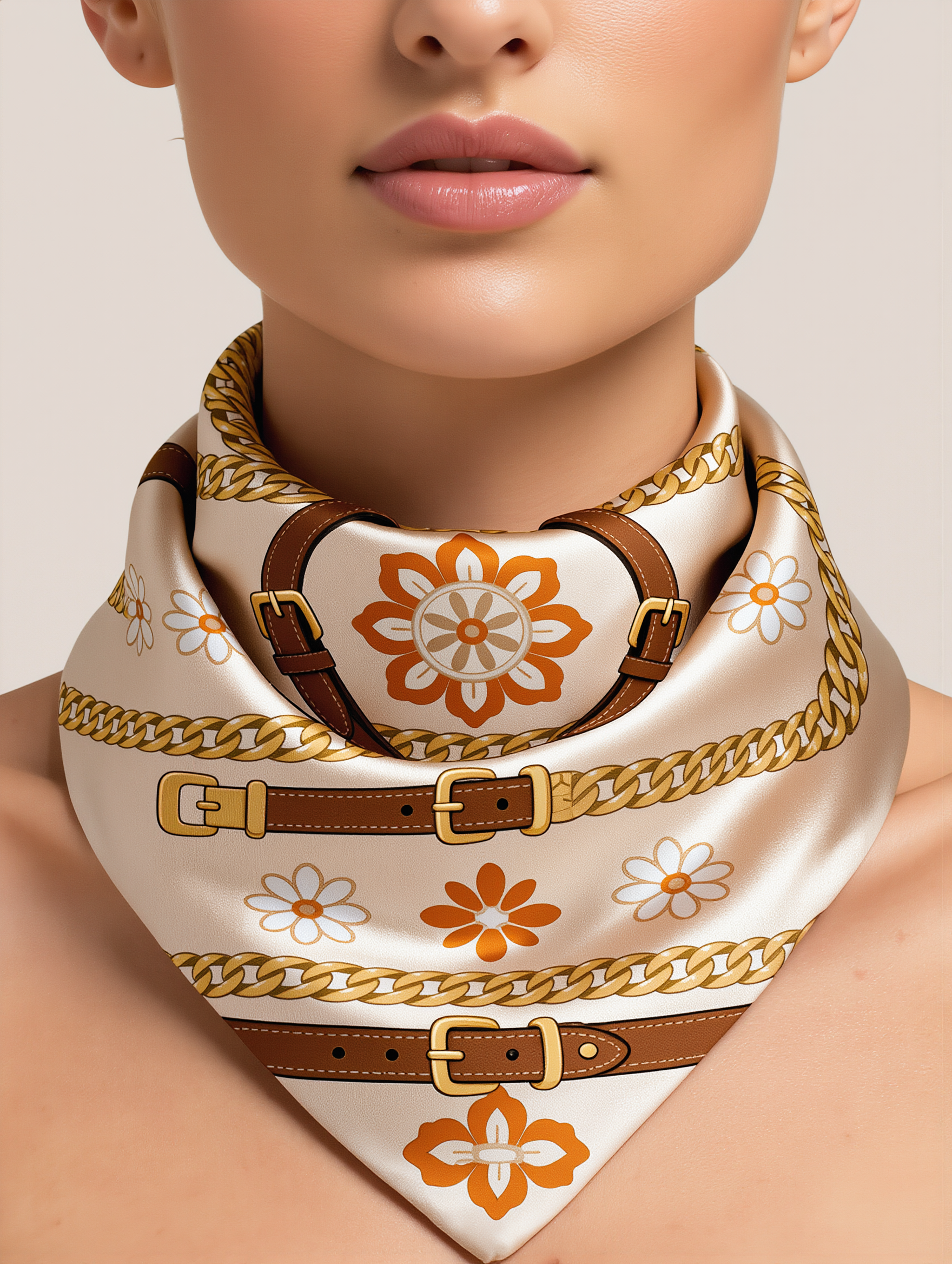 Petra Kara Limited Flower Collection 100% silk scarf with colorful floral patterns and elegant design.