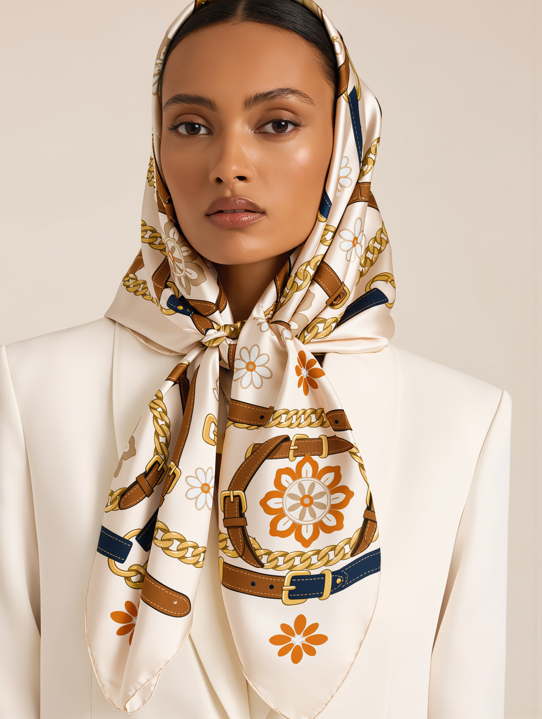 Petra Kara Limited Flower Collection 100% silk scarf featuring vibrant floral patterns and elegant design.