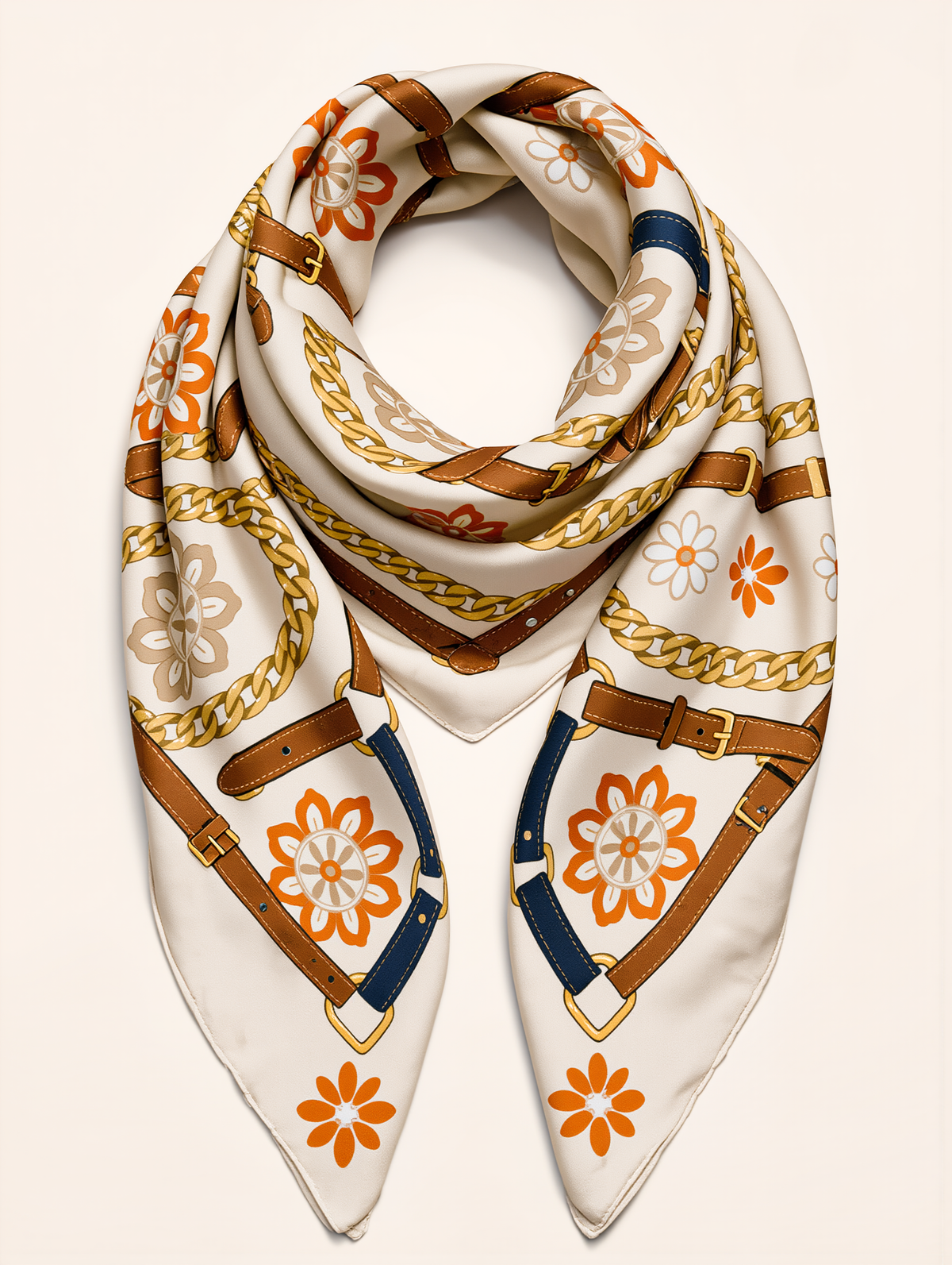 Petra Kara Limited Flower Collection 100% silk scarf with vibrant floral patterns and elegant drape, showcasing luxurious craftsmanship.